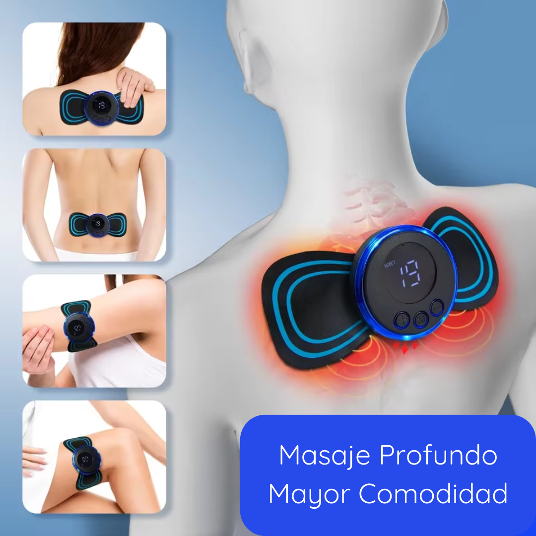 Estimulador Muscular con Parches Adhesivos Reutilizables y Mando